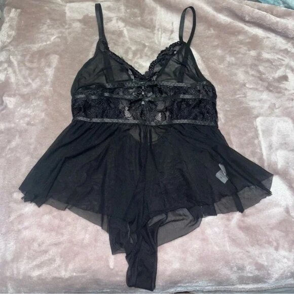 Black Lace Lingerie Chemise - Picture 5 of 8